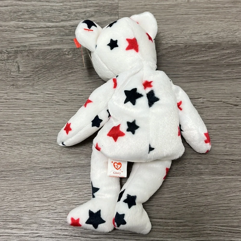 Beanie Baby NWT plush stuffed animal bear Glory 4th of July Patriotic